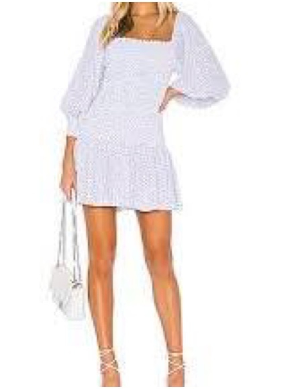 Princess Polly White Mini Dress with Black Polka Dots Size M